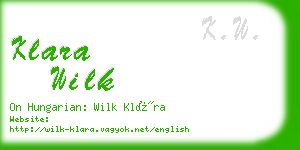 klara wilk business card
